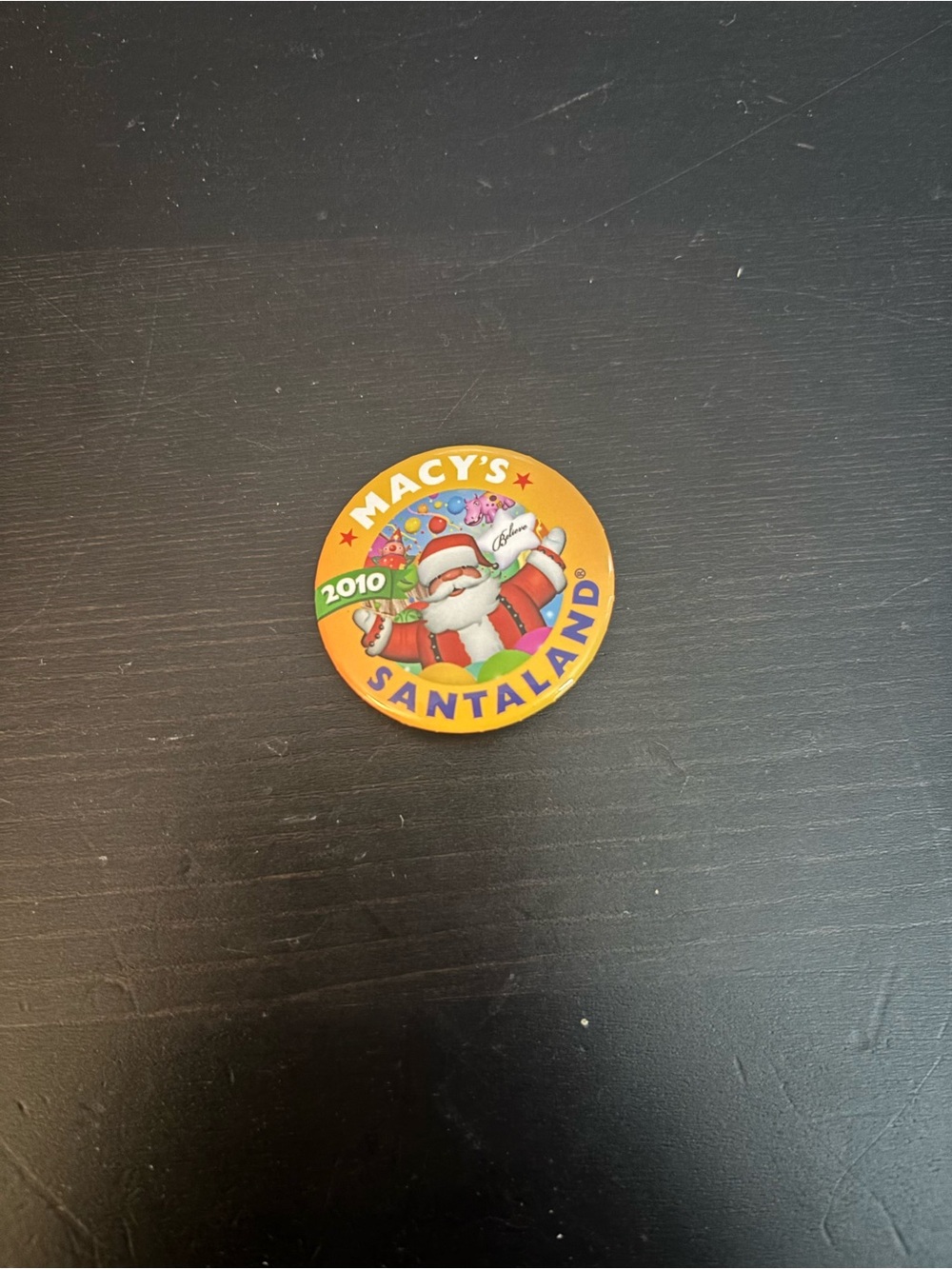 Macy's Orange Santaland Santa Pin
